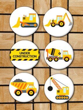 Construction Fridge Magnet Set Of 6 Metal Magnets For Home Office Kitchen School